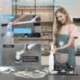Electric Spin Scrubber Cordless, Power Electric Scrubber for Cleaning Bathroom with Long Handle, Electric Shower Scrubber, Adjustable Cleaning Brush with 8 Brush Heads for Tub Tile Floor Car