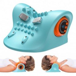 3-in-1 Cervical Neck Massager with Heat - Acupoint Shoulder Relaxer Traction Stretcher for Pain Relief, 3 Human-Like Kneading, Heat & Vibration Levels, 360° Remote, 30° Design, 15Min Auto Off