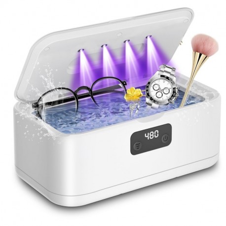 Ultrasonic Jewelry Cleaner Machine- 28oz/800ml 49KHz Professional Retainer Cleaner |5 Timers LED Display |304 Stainless Steel Tank for Jewelry, Dentures, Retainers, Glasses, Rings, Watch Strap